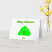 Halloween Blob Horizontale Wenskaart Kaart (Gele Bloem)