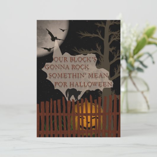 Halloween Block Party Kaart (Staand voorkant)