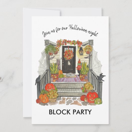 Halloween Block Party Kaart (Voorkant)