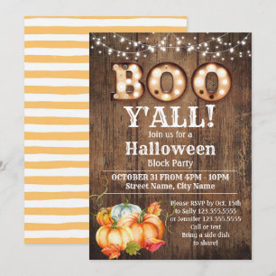 Halloween Block Party Pompoen Herfst Rustiek Kaart