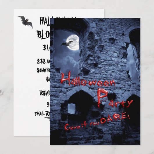 Halloween block party-uitnodiging kaart (Voorkant / Achterkant)