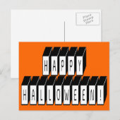 Halloween Block Text Briefkaart (Voorkant / Achterkant)