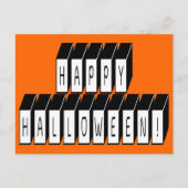 Halloween Block Text Briefkaart (Voorkant)