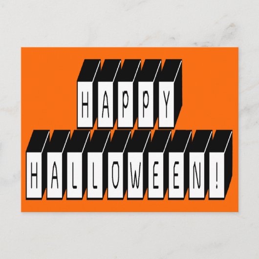 Halloween Block Text Briefkaart (Voorkant)