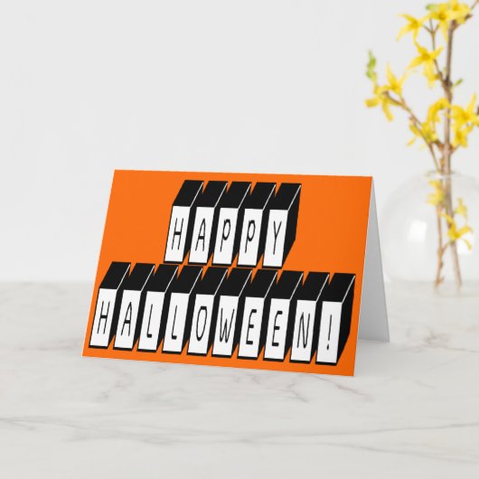Halloween Block Text Kaart (Gele Bloem)