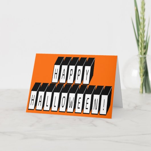 Halloween Block Text Kaart (Voorkant)