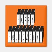 Halloween Block Text Magneet (Voorkant)