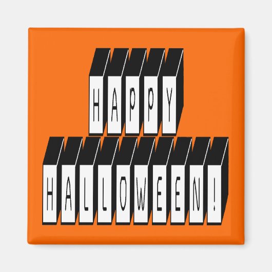 Halloween Block Text Magneet (Voorkant)