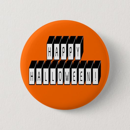 Halloween Block Text Ronde Button 5,7 Cm (Voorkant)