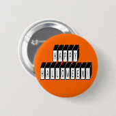 Halloween Block Text Ronde Button 5,7 Cm (Voorkant /achterkant)
