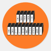 Halloween Block Text Ronde Sticker (Voorkant)