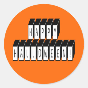 Halloween Block Text Ronde Sticker