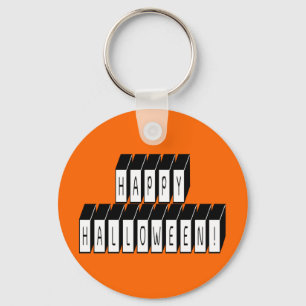 Halloween Block Text Sleutelhanger