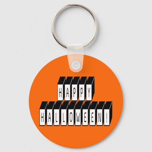 Halloween Block Text Sleutelhanger (Voorkant)