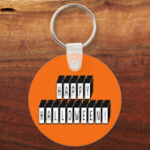 Halloween Block Text Sleutelhanger (Voorkant)