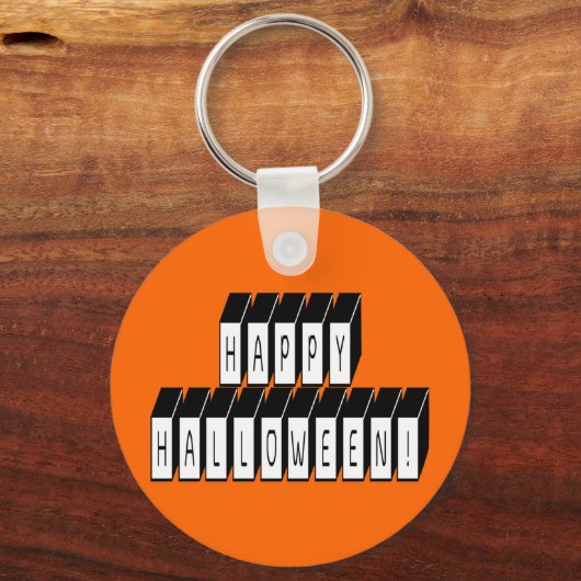 Halloween Block Text Sleutelhanger (Voorkant)