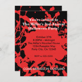 Halloween Bloed op Black Horror Party Uitnodiging (Voorkant / Achterkant)