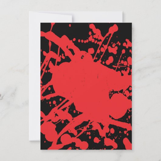 Halloween Bloed op Black Horror Party Uitnodiging (Achterkant)