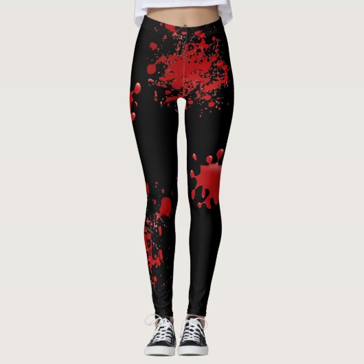 Halloween Bloed Spletters Splash Eng Bloederig Leggings (Voorkant)