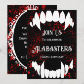 Halloween Bloed Vampier Verjaardag Uitnodigingen (Voorkant / Achterkant)