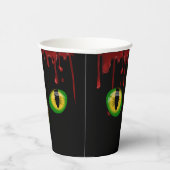 Halloween Bloeddruppels Griezelschattige Groene Mo Papieren Bekers (Rechts)