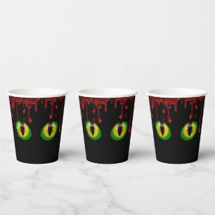 Halloween Bloeddruppels Griezelschattige Groene Mo Papieren Bekers
