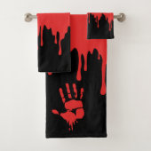 Halloween Bloeddruppels Rood Zwart Eng Bad Handdoek (Insitu)