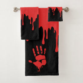 Halloween Bloeddruppels Rood Zwart Eng Bad Handdoek