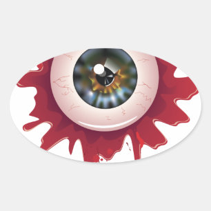 Halloween bloedige oogbol3 ovale sticker