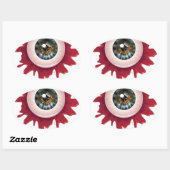 Halloween bloedige oogbol3 ovale sticker (Vel)