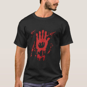 Halloween Bloedige Zombie Hand Print Enge Fun Bloo T-shirt