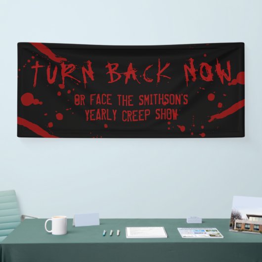 Halloween Bloedspatten Keer Nu Terug Gepersonalise Spandoek (Beurs)