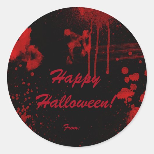 Halloween Bloedspatten Kostuum Feest Favor Ronde Sticker (Voorkant)