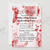 Halloween Bloedspatten Kostuumfeest Uitnodiging (Voorkant)