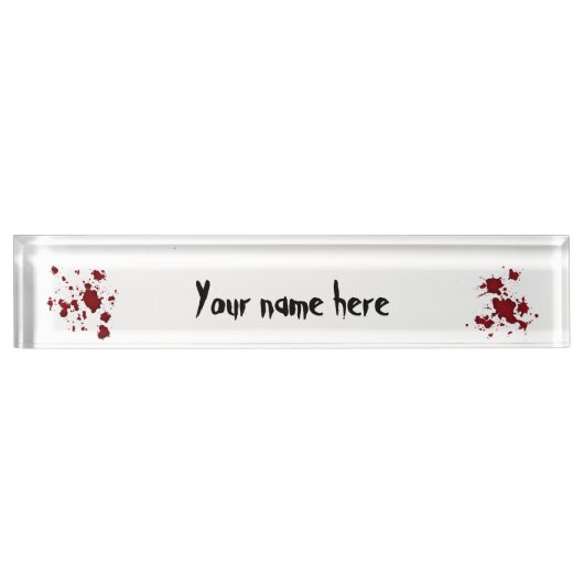 Halloween bloedspatten naambordje (Voorkant)