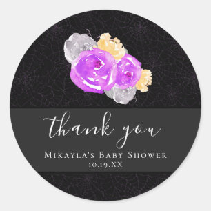 Halloween  Bloemen Baby shower Ronde Sticker