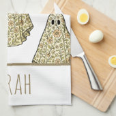  Halloween Bloemen Ghost Hand Theedoek (Quarter Fold)