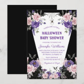 Halloween Bloemen rozen Gotisch Zwart baby shower Kaart (Voorkant / Achterkant)