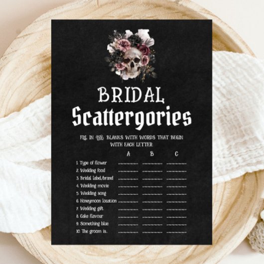 Halloween Bloemen Schedel Bruids Scattergories Gam Kaart