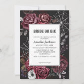 Halloween bloemengotische bruid of sterven vrijgez kaart (Voorkant)