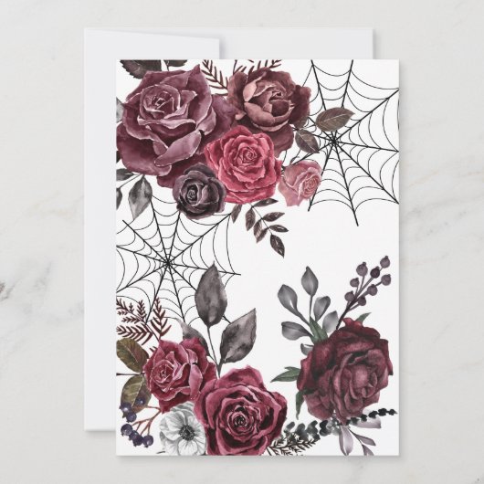 Halloween bloemengotische bruid of sterven vrijgez kaart (Achterkant)