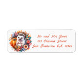 Halloween bloemenkrans - De egel - Adres Etiket (Voorkant)