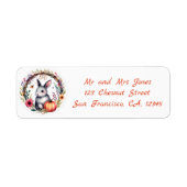 Halloween bloemenkrans - Het konijn - Adres Etiket (Voorkant)