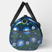 Halloween bloemenschedel bloemen blauw plunjezak (Rechts)