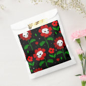 Halloween bloemenschedel bloemen rood bedankzakje (Gezegeld)