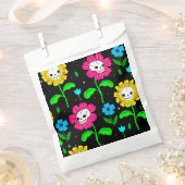 Halloween bloemenschedel bloemen zwart bedankzakje (Geknipt)