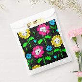 Halloween bloemenschedel bloemen zwart bedankzakje (Gezegeld)