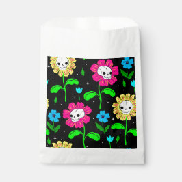 Halloween bloemenschedel bloemen zwart bedankzakje