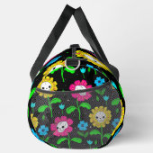 Halloween bloemenschedel bloemen zwart plunjezak (Rechts)