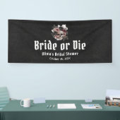 Halloween Bloemenschedel Bruid of Sterf Bruidsfees Spandoek (Beurs)